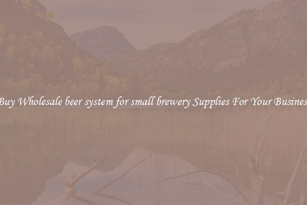 Buy Wholesale beer system for small brewery Supplies For Your Business
